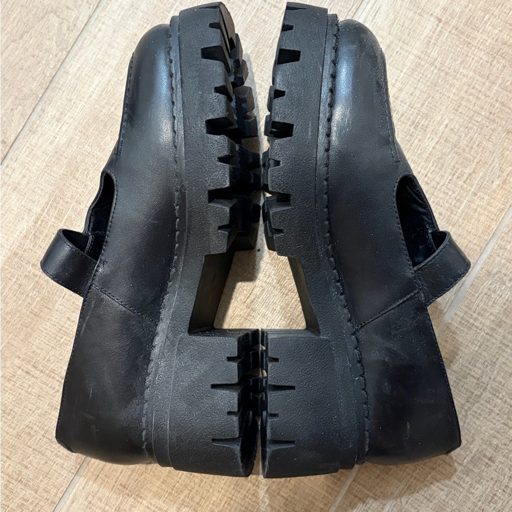 Seychelles Black Women’s Platform Loafers with Buckle Detail Chunky Heel - Picture 2 of 6